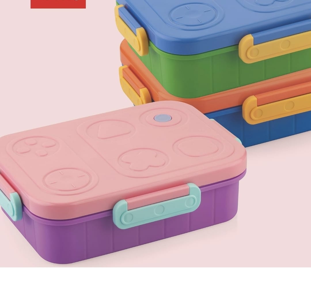 Kids Stainless Steel Bento Lunch Box Set with Game Controller Style Lid