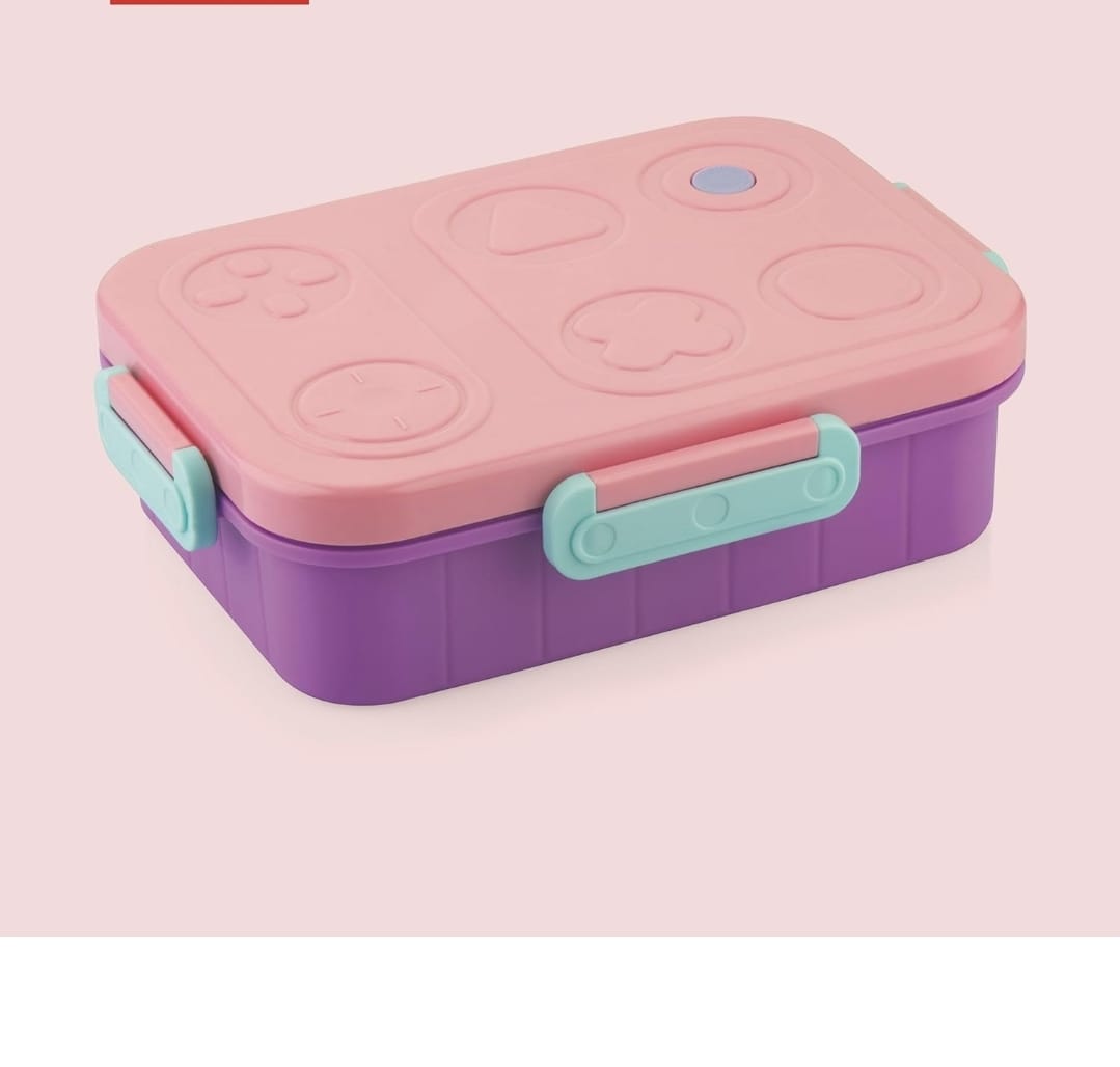 Kids Stainless Steel Bento Lunch Box Set with Game Controller Style Lid