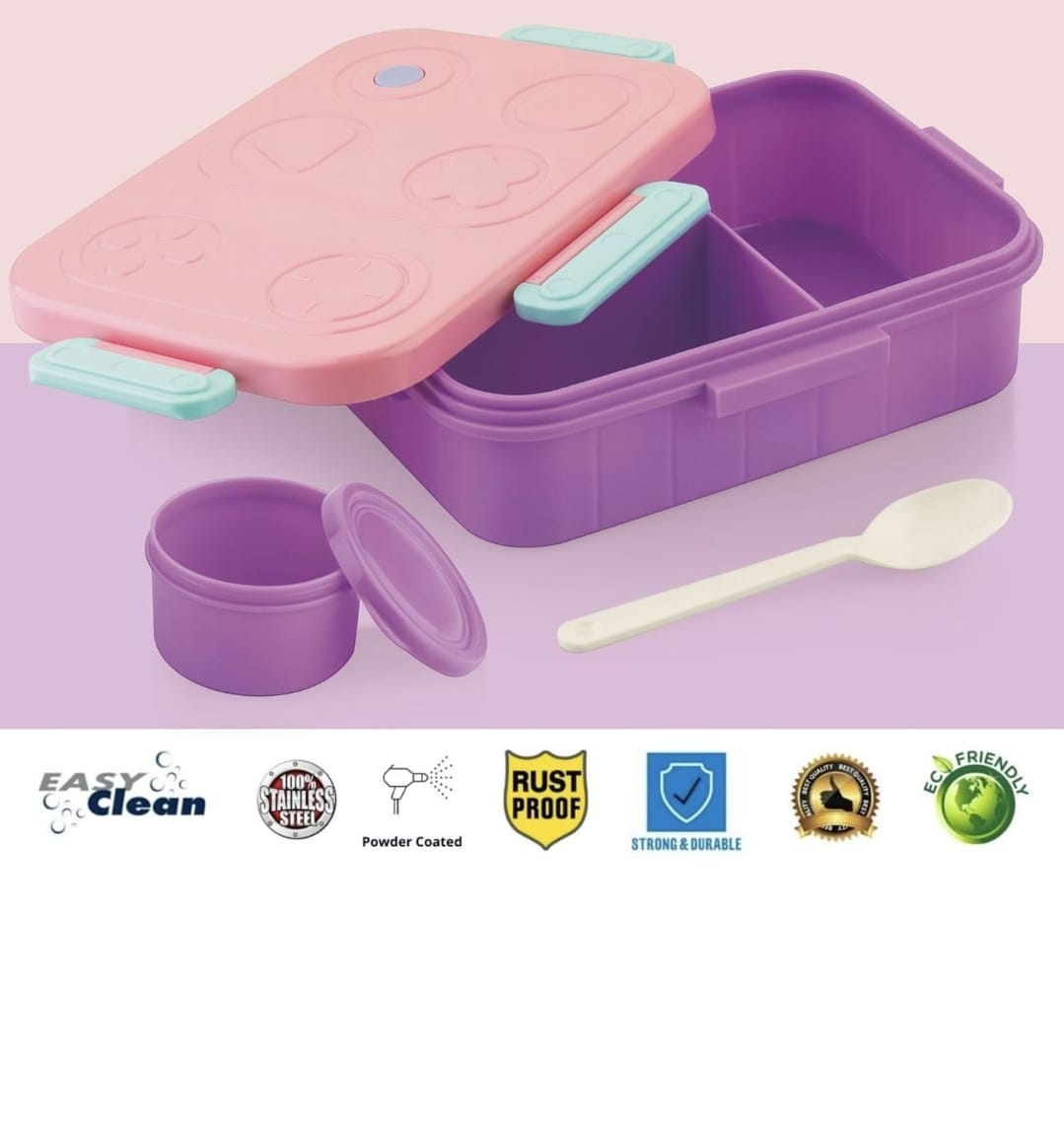 Kids Stainless Steel Bento Lunch Box Set with Game Controller Style Lid