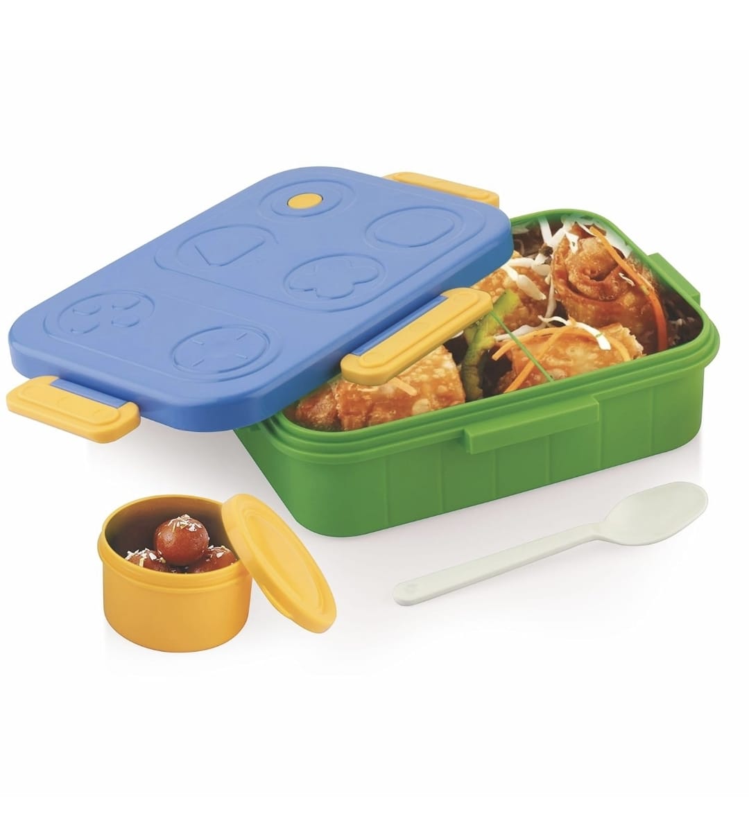Kids Stainless Steel Bento Lunch Box Set with Game Controller Style Lid