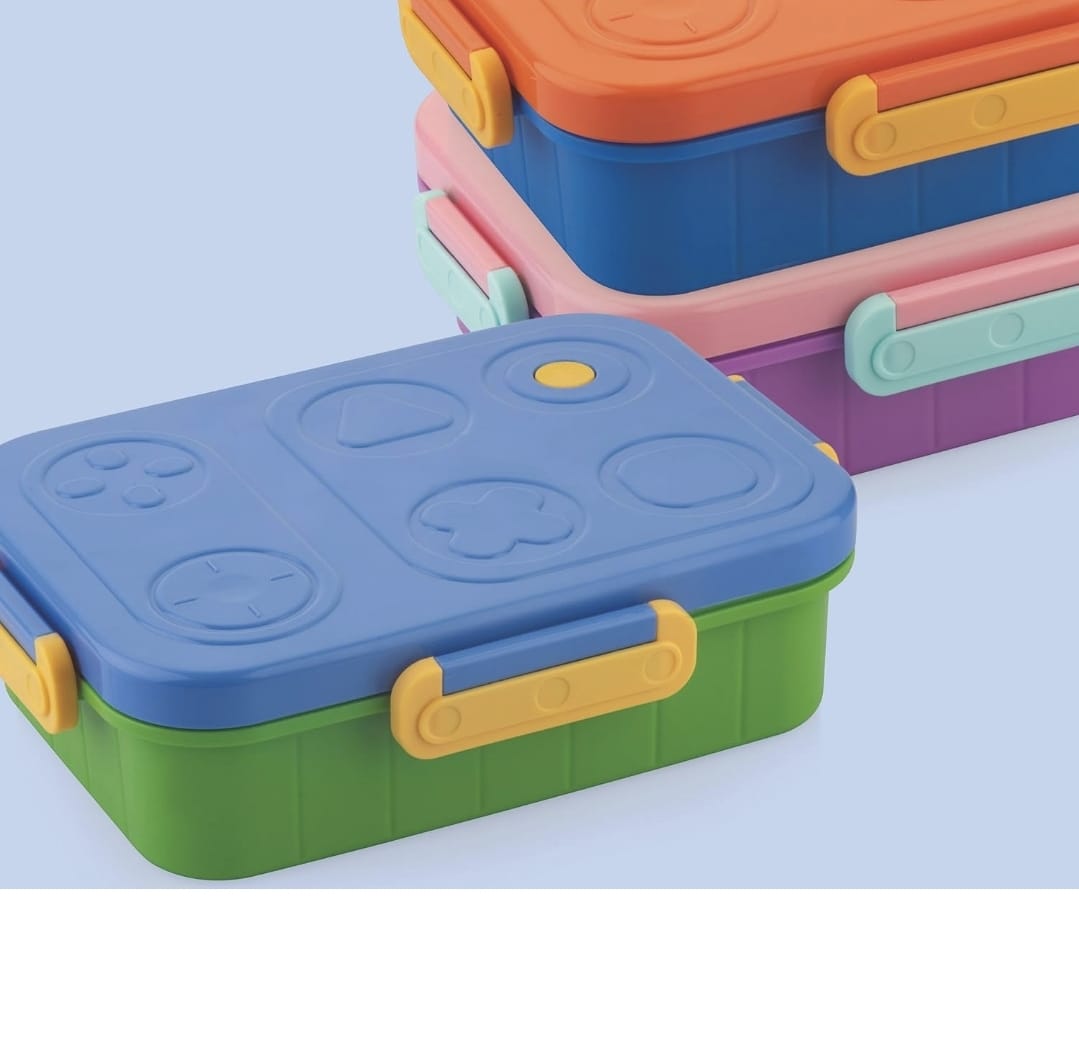 Kids Stainless Steel Bento Lunch Box Set with Game Controller Style Lid