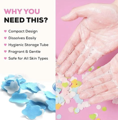 Flower Paper Soap Sheets | Mini Portable Soap | Pastel Travel Soap | Pocket Hygiene.
