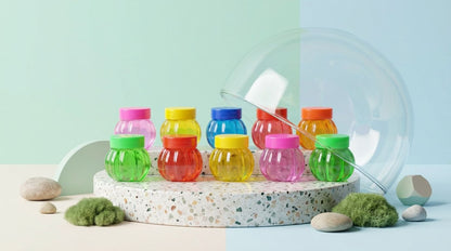 Slime Jars Set | Multicolor | Glitter Slime | Containers | Kids Sensory Play Toy.