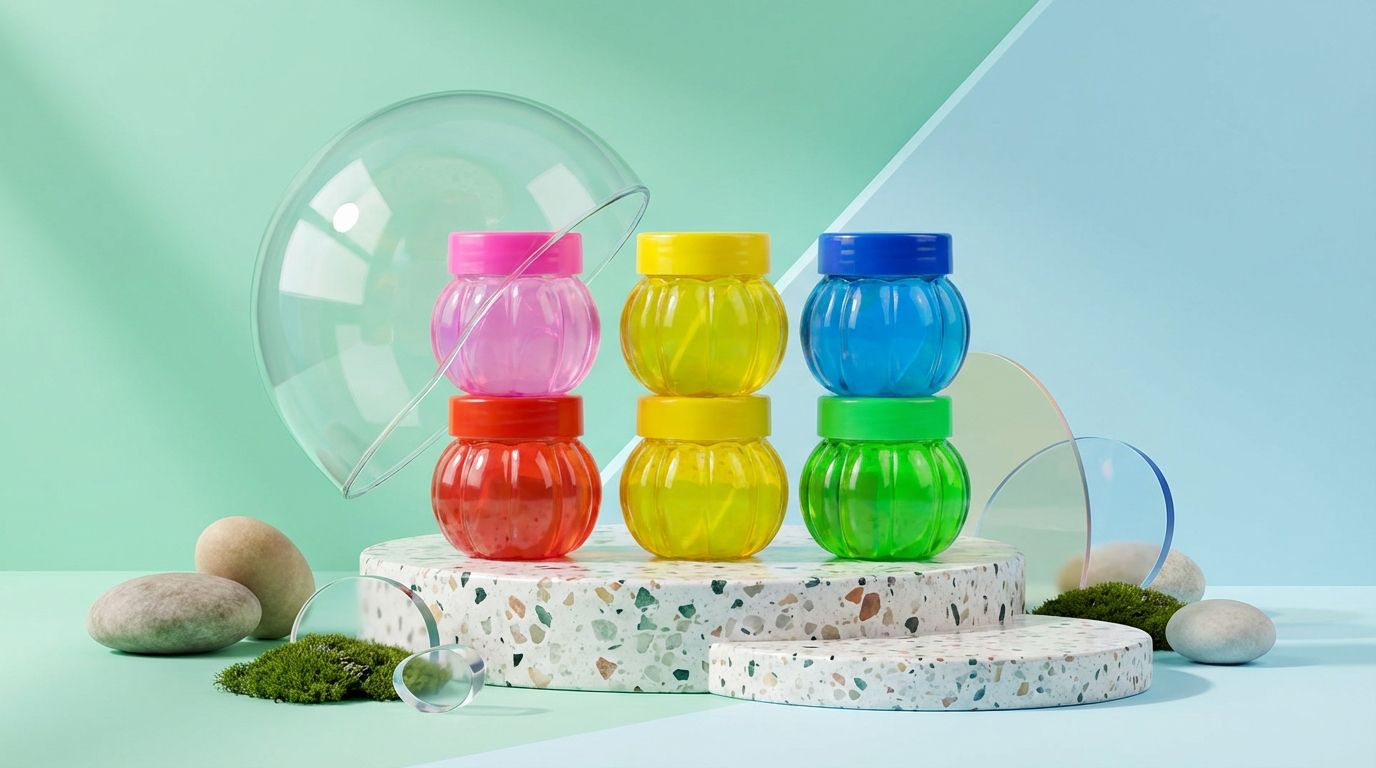 Slime Jars Set | Multicolor | Glitter Slime | Containers | Kids Sensory Play Toy.