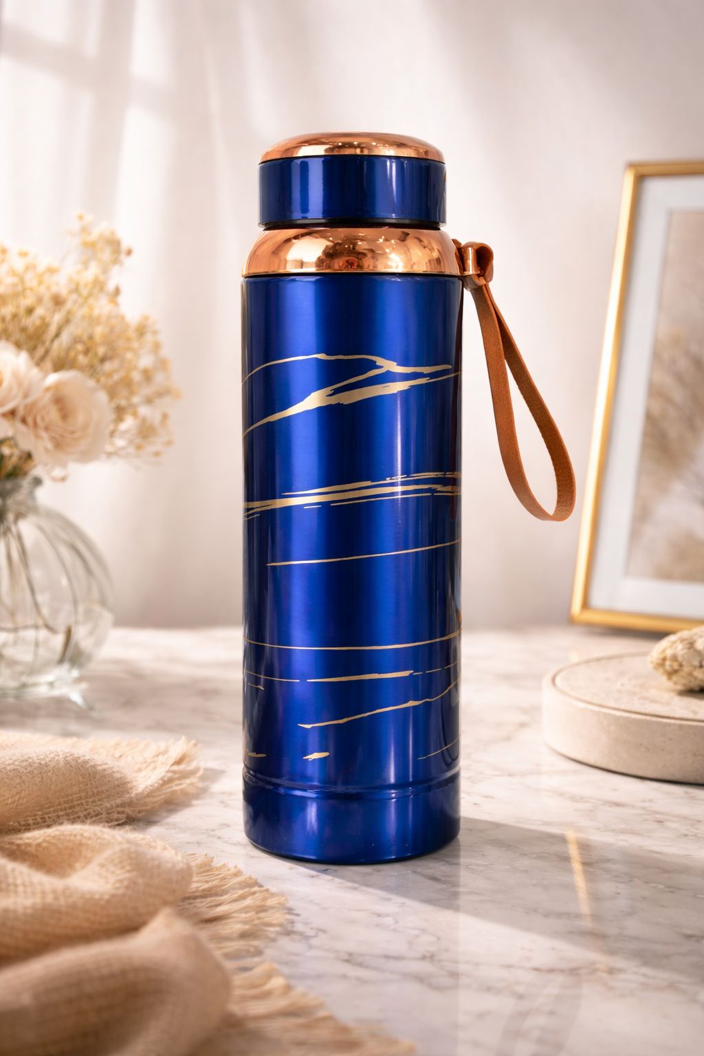 Marble print tea infuser bottle | 1 litre | Available in 4 colours