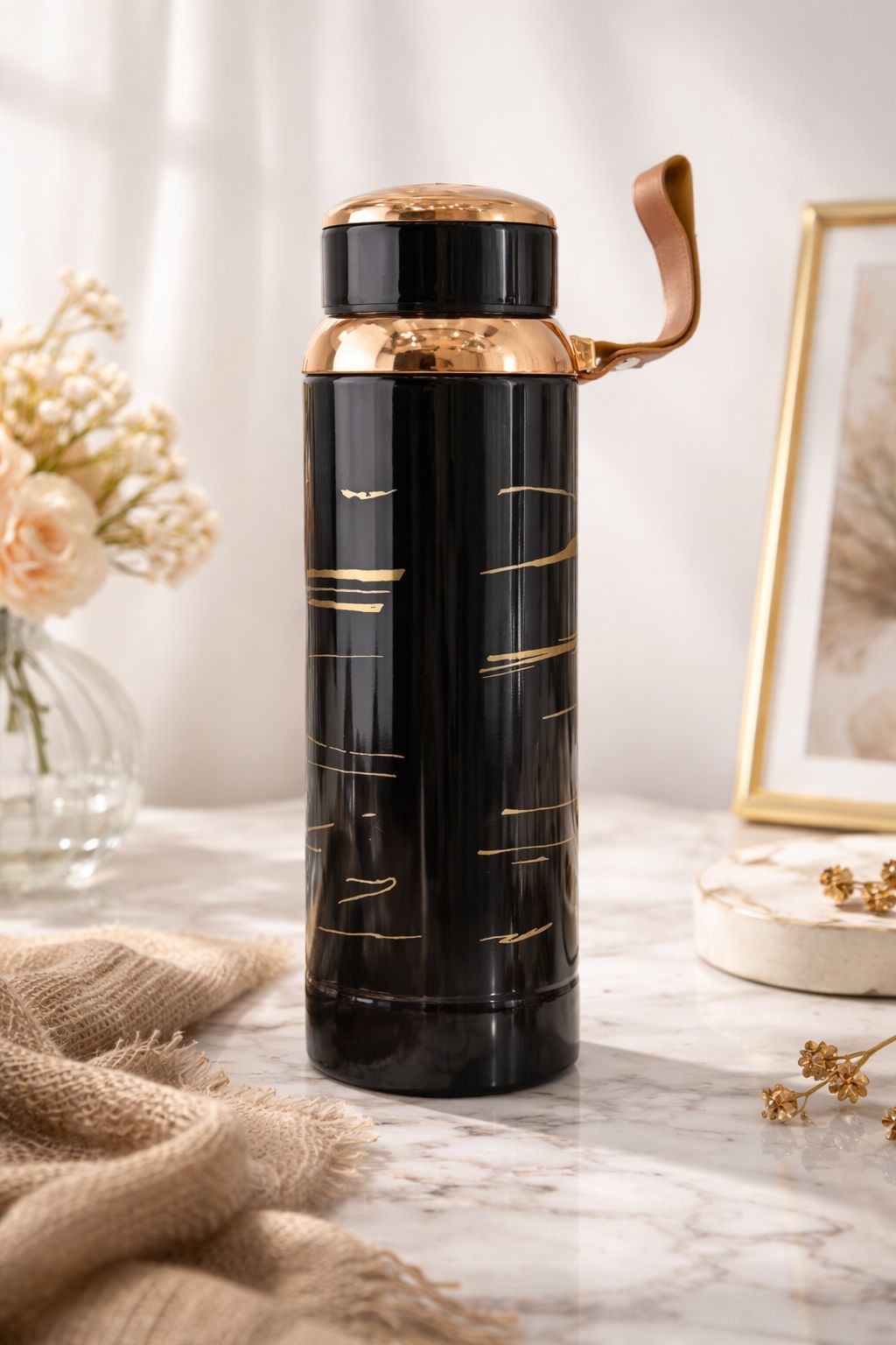 Marble print tea infuser bottle | 1 litre | Available in 4 colours