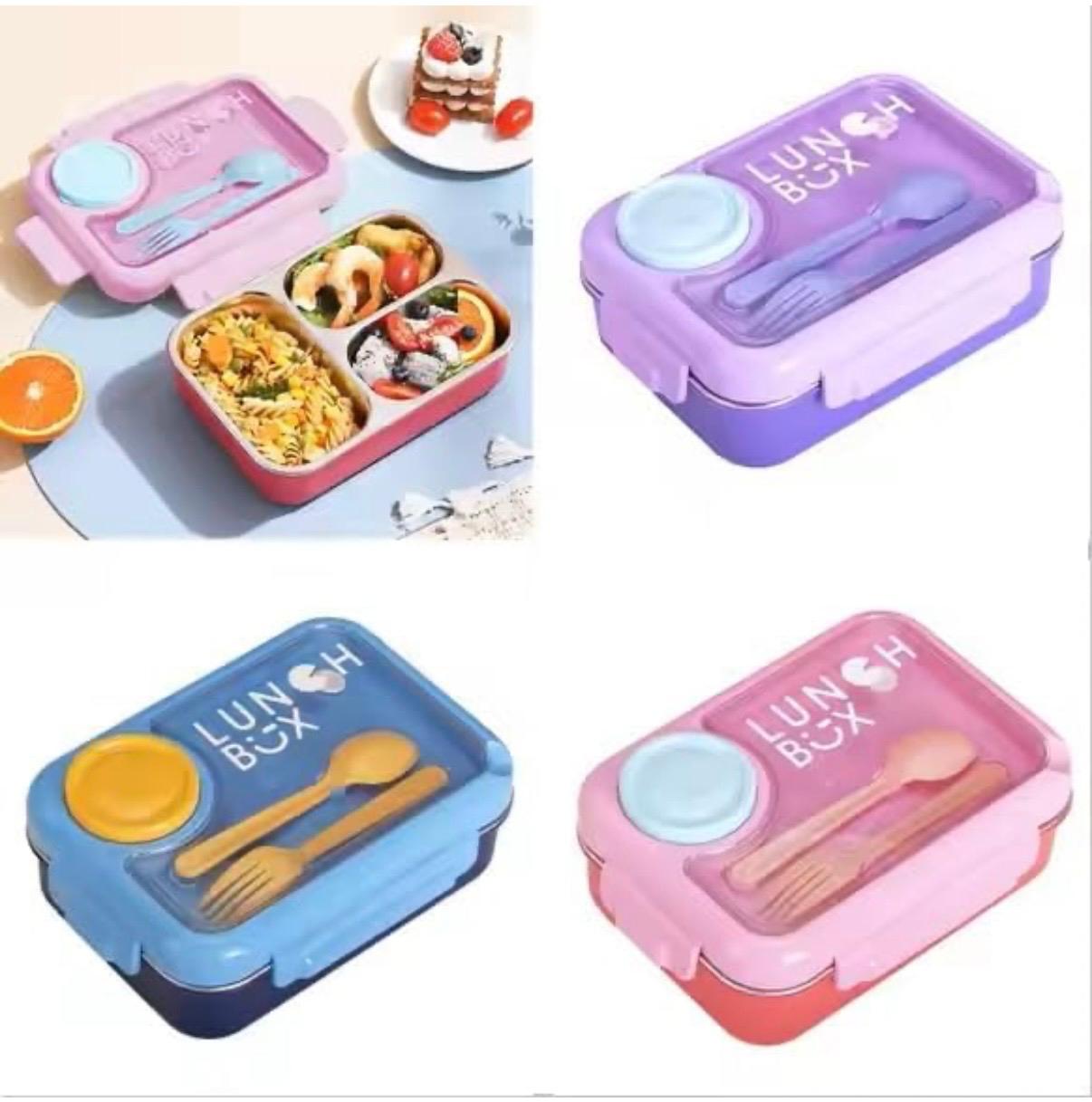 Pastel Kids Stainless Steel Lunch Box 3 compartments