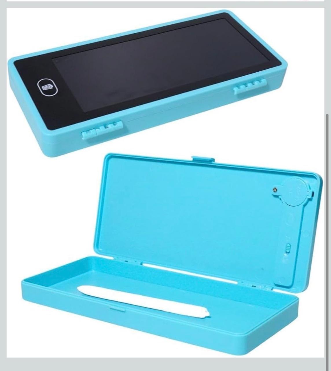 2-in-1 Pencil Box with LCD Writing Pad for Kids, Reusable Digital Drawing Slate & Stationery Box, Doodle & Scribble Gift, Pack of 1