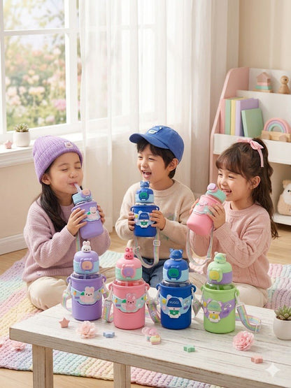 KATTY MAO My First Best Friend Kids Water Bottle 450 ml | Water Bottle for School Kids | Sipper for Kids | Spill Proof, BPA Free| Boys & Girls for birthday gifting