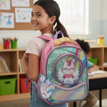Unicorn & Rainbow theme Backpack | Lightweight & Durable
