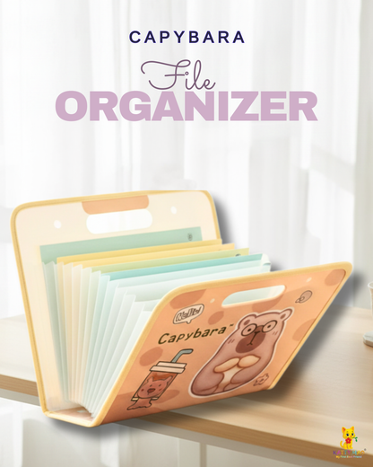 Capybara Expandable Folder | Multi-Pocket | File Organiser with Handle.