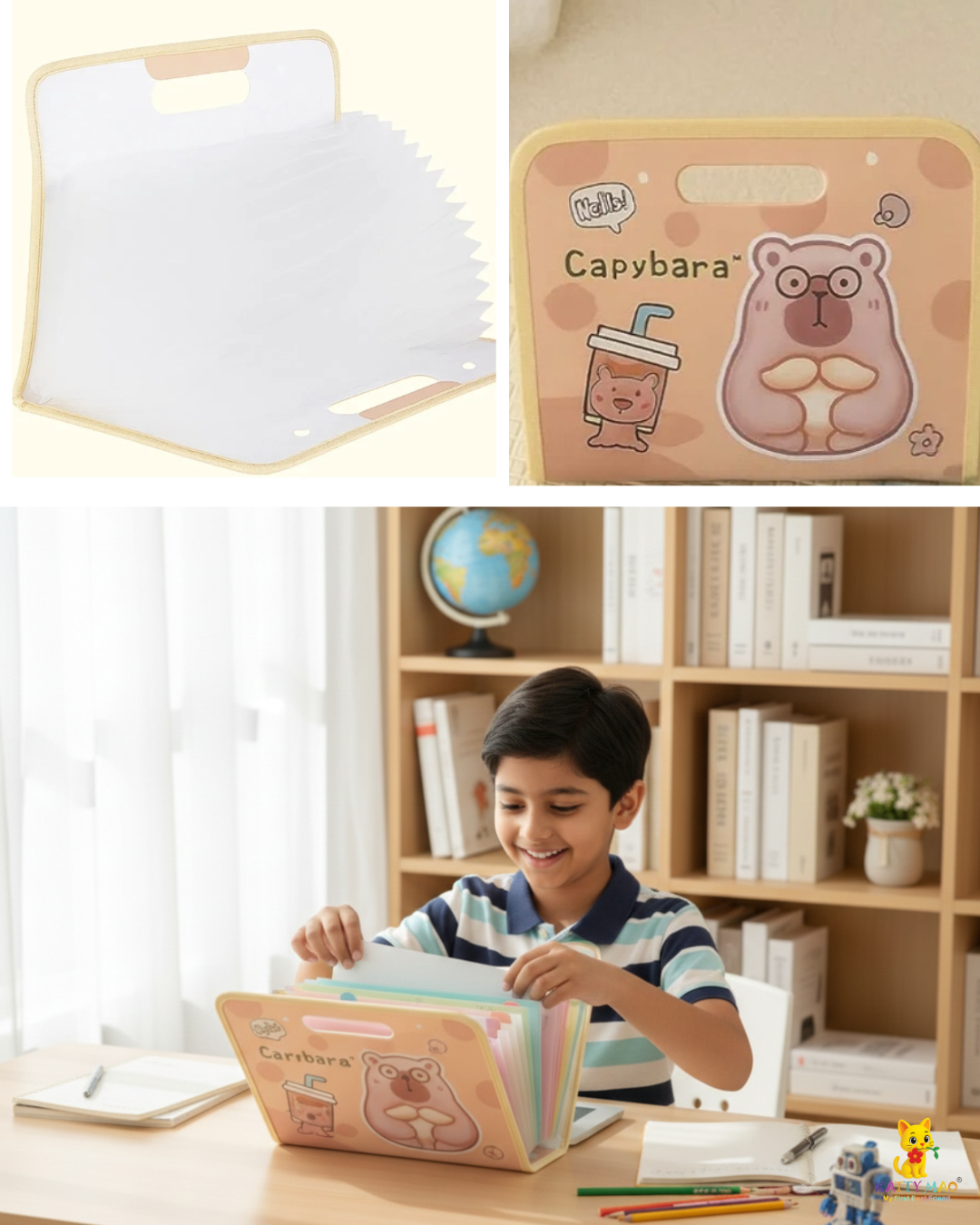 Capybara Expandable Folder | Multi-Pocket | File Organiser with Handle.