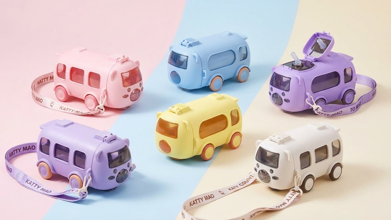 BUS Sipper Bottle WITH SLING FOR KIDS