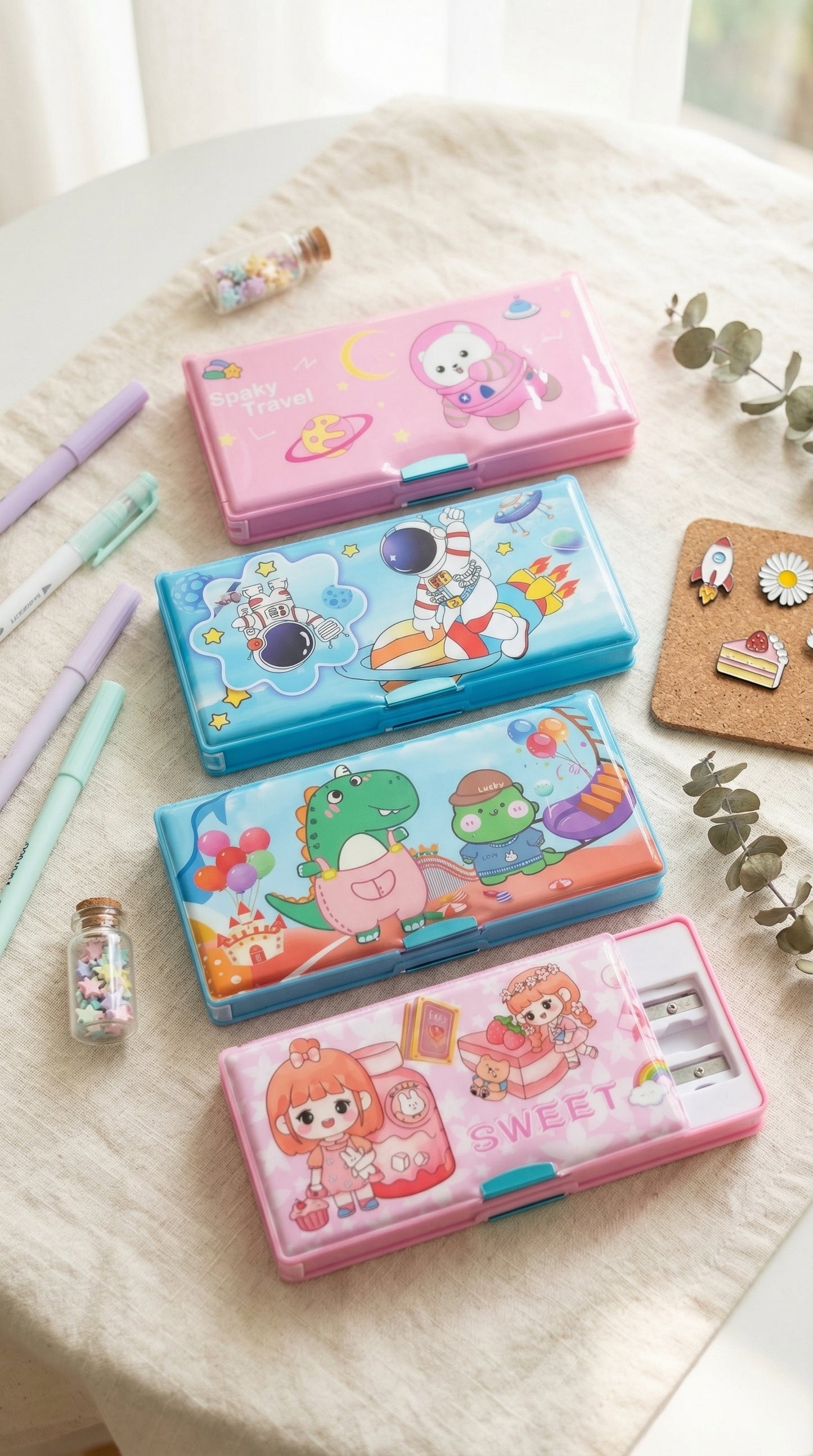 pencil box for kids available in 4 different designs