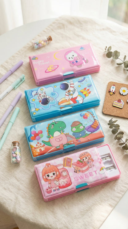 pencil box for kids available in 4 different designs