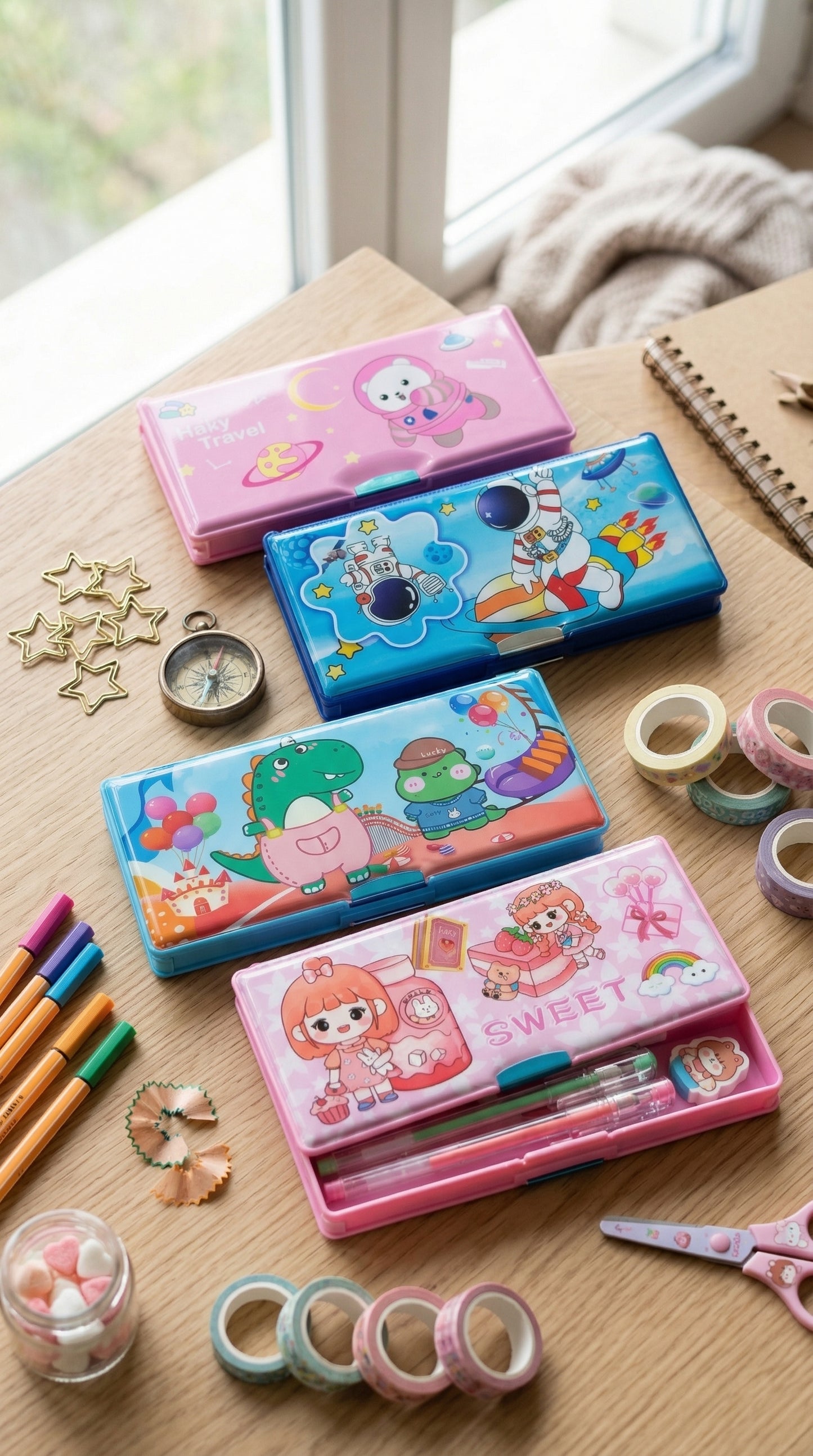 pencil box for kids available in 4 different designs