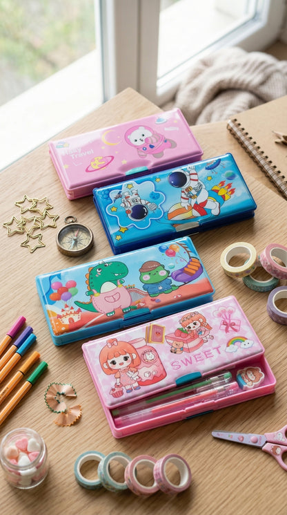pencil box for kids available in 4 different designs